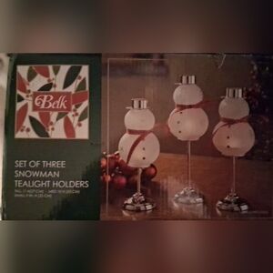 Belk Festive Snowman Candle Holders
